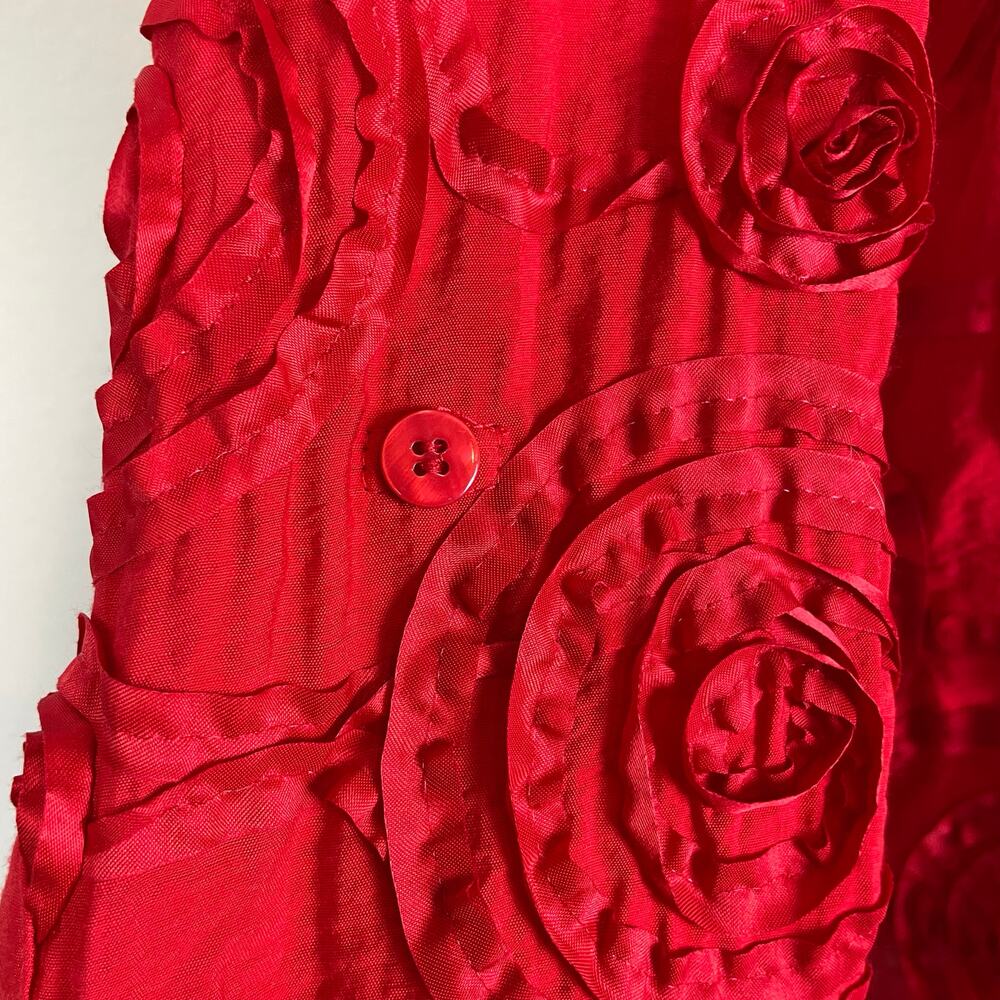 John Mark Red 3d Embellished Button Lagenlook Top… - image 4